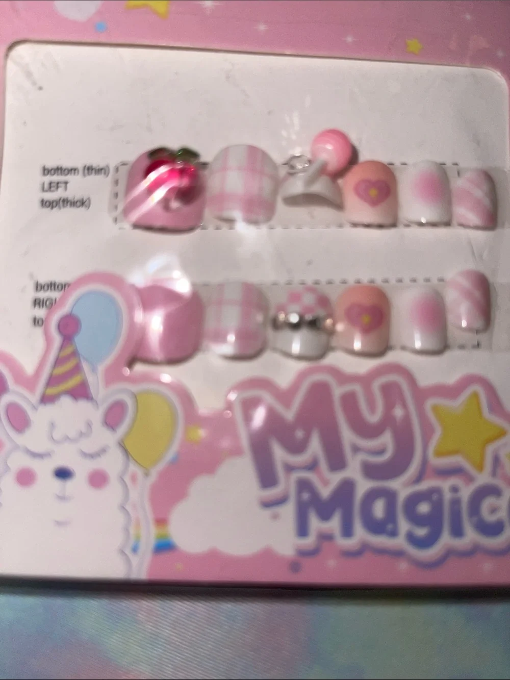 Kids Pink Press-On Nail Set